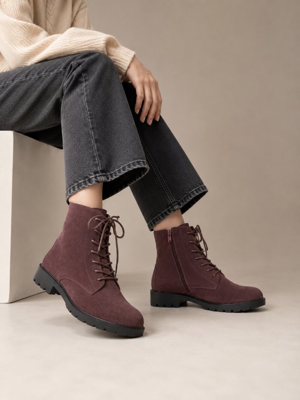 ECCO Metropole Vienna Garnet Lace Boots Sz 36 US 5-5.5 NWOB